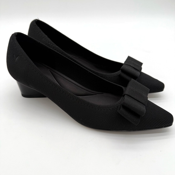 Vivaia Titli Bow Old Money Knit Timeless Office Comfort Ebony Heels NWB 9 - Picture 1 of 8